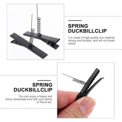 Abaodam Duck Bill Clips - 100pcs Spring Metal Hair Clips for DIY Crafts | Perfect for Easter & Halloween