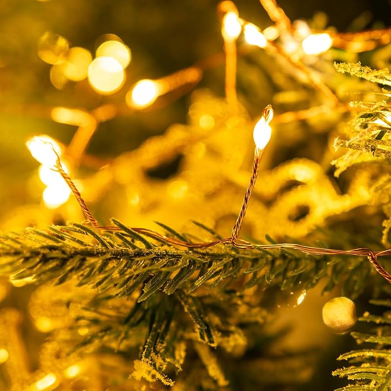 1000LED 100FT Firecracker Fairy Lights Plug-In Warm White, 10-Mode Dimmable Outdoor Indoor