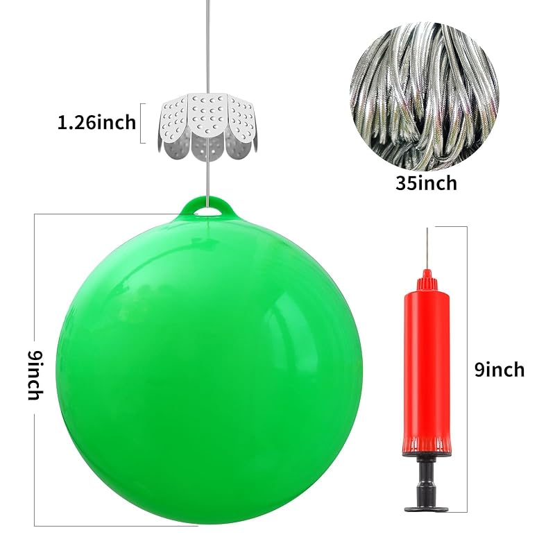 18 Pcs 9-Inch Outdoor Christmas Inflatable Balls for Yard, Porch, Garden - Blue, Red, Green