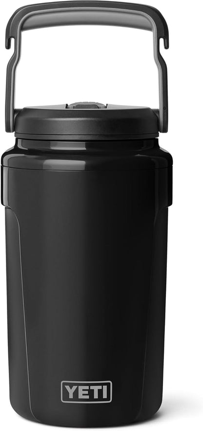YETI Silo Half Gallon Insulated Water Jug - Leakproof Sports Bottle with Straw Cap & Fence Hook - Keeps Drinks Ice-Cold, Black