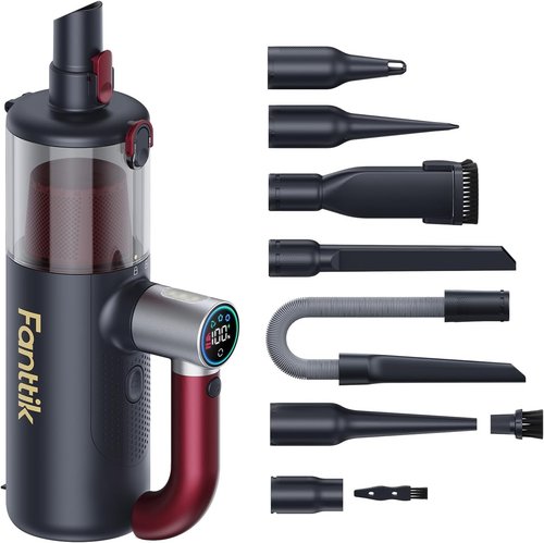Fanttik Slim V8 APEX Cordless Handheld Car Vacuum - Powerful Suction, Sleek Black Design