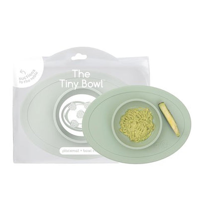 ezpz Tiny Bowl - Sage 100% Silicone Suction Bowl for Infants | Perfect for Baby-Led Weaning