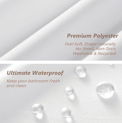 Felisa Waterproof Fabric Shower Curtain Liner with 6 Weighted Magnets,72 x 72 inch Hotel Quality & Soft Cloth Shower Curtain,Washable White Shower Curtain Liner for Bathroom