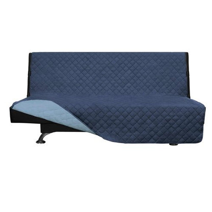 Easy-Going Futon Sofa Slipcover Reversible Sofa Cover Armless Cover Furniture Protector Couch Cover Water Resistant Pets, Kids, Children, Dog, Cat Dark Blue/Light Blue