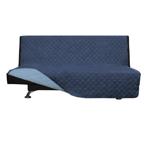 Easy-Going Futon Sofa Slipcover Reversible Sofa Cover Armless Cover Furniture Protector Couch Cover Water Resistant Pets, Kids, Children, Dog, Cat Dark Blue/Light Blue