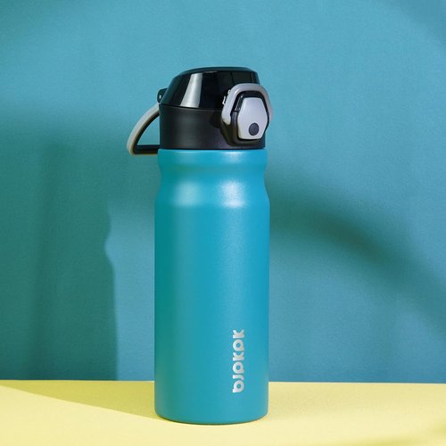 BJPKPK 18oz Insulated Water Bottle - Stainless Steel, BPA-Free, Leak-Proof with Straw | Laguna Color