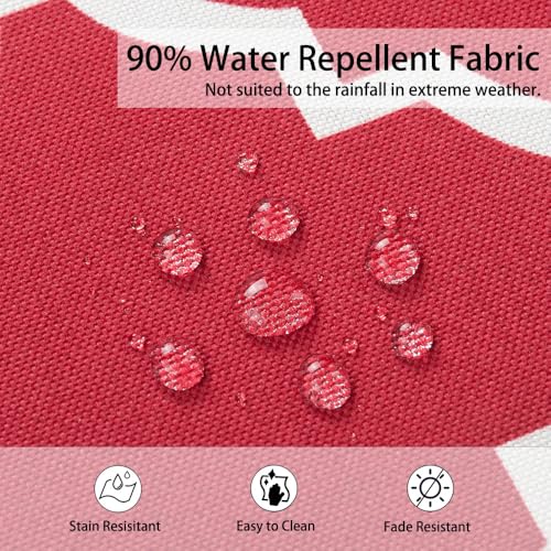 Outdoor Indoor Cushion Cover Replacement 2 Pack Water-Resistant Red Geometry 20x18x4 Inch