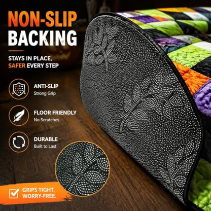 Halloween 3D Optical Illusion Round Rug - Bone Variation Vortex Floor Mat