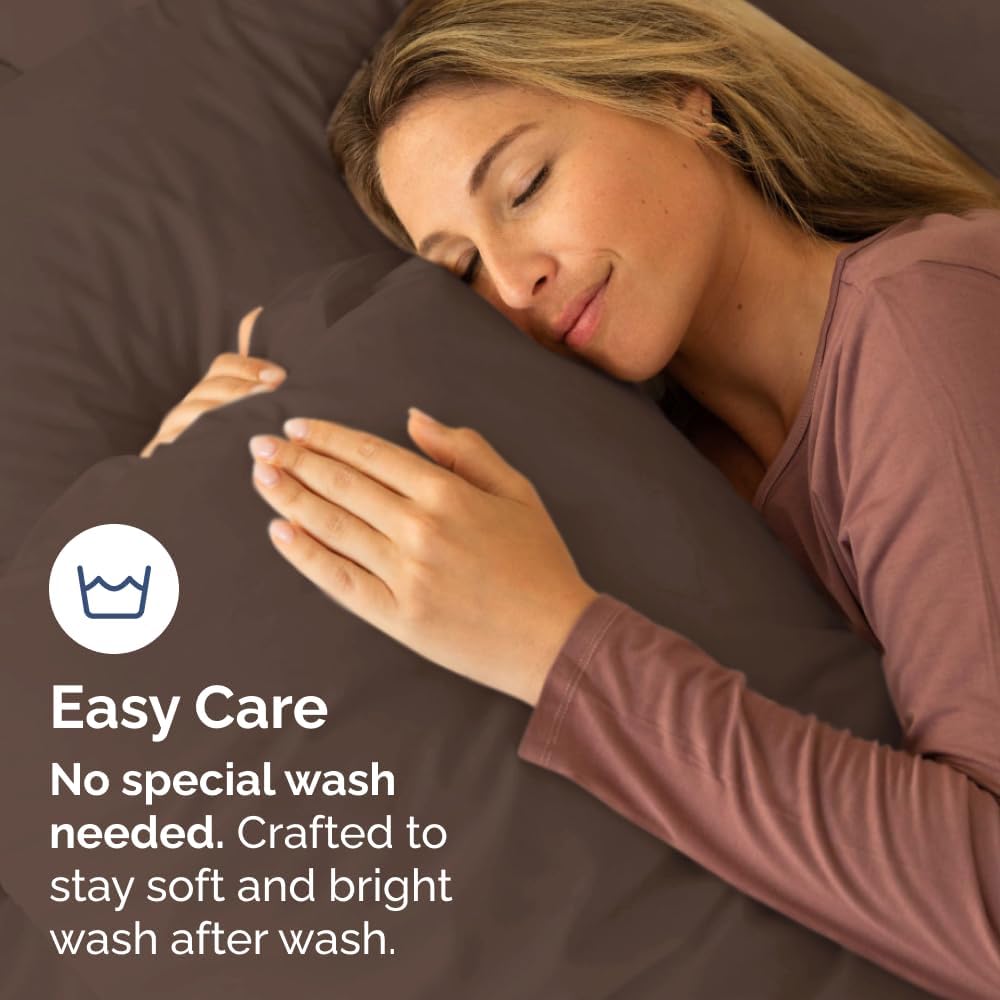 Ultra Soft Queen Pillow Cases by [Brand Name] - Hotel Quality, Wrinkle-Free & Easy-Care - 10 Pcs Set in Brown