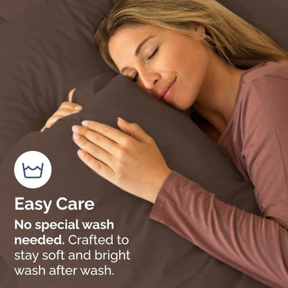 Ultra Soft Queen Pillow Cases by [Brand Name] - Hotel Quality, Wrinkle-Free & Easy-Care - 10 Pcs Set in Brown