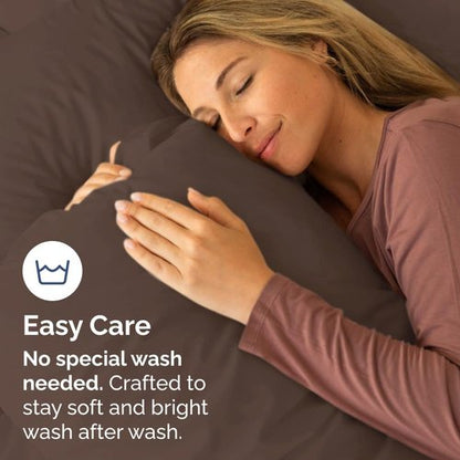 King Pillow Cases by [Brand Name] - Ultra Soft Hotel Quality Covers - Wrinkle-Free & Easy Care - 10 Pcs Set in Brown