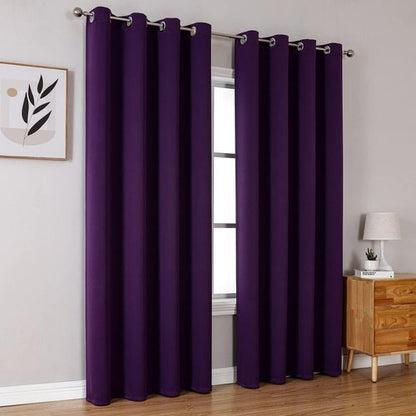ChrisDowa Blackout Curtains - Thermal Insulated Room Darkening Panels Set (Royal Purple, 52W x 72L)