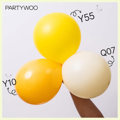 PartyWoo Pastel Yellow Balloons - 127-Piece Arch Kit in Various Sizes for Baby Showers & Birthdays
