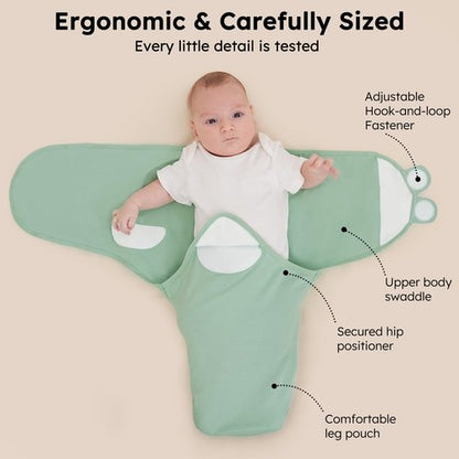 FILLEEP Baby Swaddle for Newborns - 100% Cotton 3 Pack Swaddle Sack for 0-3 Months, Baby Girl & Boy, Breathable Soft Preemie