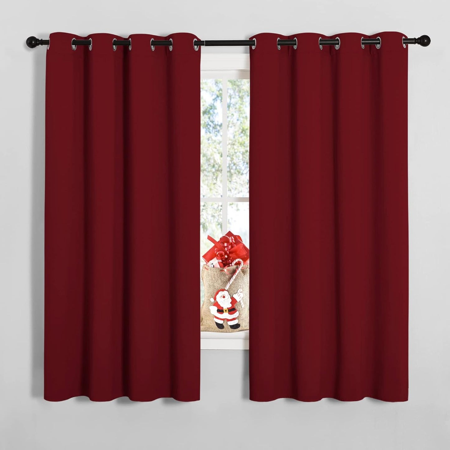 NICETOWN Blackout Curtains - Thermal Insulated Burgundy Drapes for Laundry Room | 55x68 Inch Pair