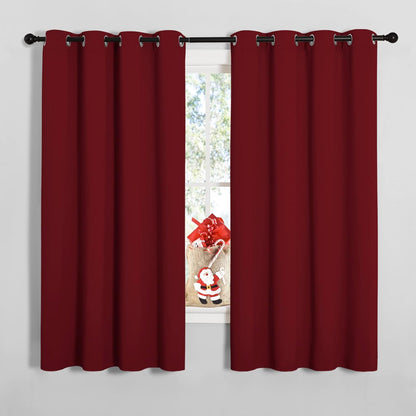 NICETOWN Blackout Curtains - Thermal Insulated Burgundy Drapes for Laundry Room | 55x68 Inch Pair