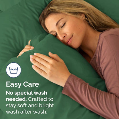 Skiennix Queen Pillow Cases Set of 4 - Ultra Soft Hotel Quality Covers - Wrinkle Free & Fade Resistant - Emerald Green