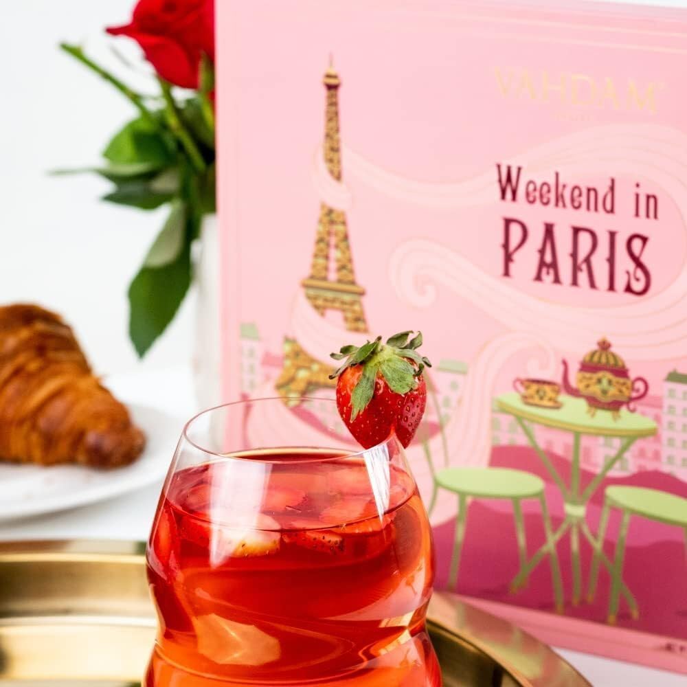 VAHDAM Weekend in Paris Tea Gift Set - 9 Assorted Luxury Teas | Travel Edition | Gluten-Free, Non-GMO
