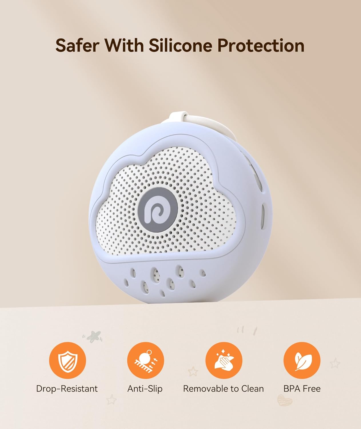 Dreamegg White Noise Machine - Portable Baby Sound Machine with 21 Soothing Sounds & Silicone Cover | Blue
