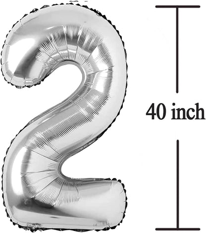 Silver 21 Number Balloons - Jumbo Foil Mylar Balloons for 21st Birthday & Anniversary Celebrations | 40 Inch