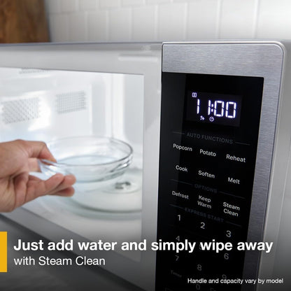 Whirlpool Countertop Microwave - 0.9 Cu. Ft. with Turntable & Steam Clean - 900 Watts, Black
