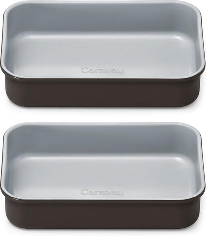 Caraway Nonstick Baking Pan Duo - 9” x 6.5” Deep Ceramic, Non-Toxic & PTFE Free - Ideal for Casseroles & Lasagna - Black