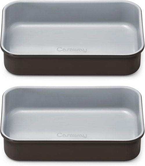 Caraway Nonstick Baking Pan Duo - 9” x 6.5” Deep Ceramic, Non-Toxic & PTFE Free - Ideal for Casseroles & Lasagna - Black