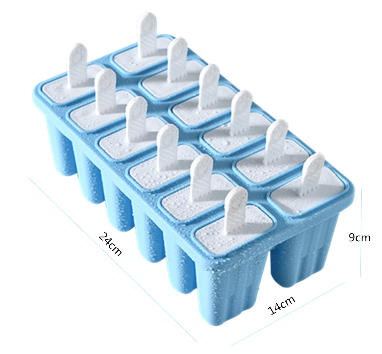 Popsicle Molds 12 Pieces Silicone Ice Molds Popsicle Molds Reusable Easy Release Ice Pop Make (12 Cavities-Blue)