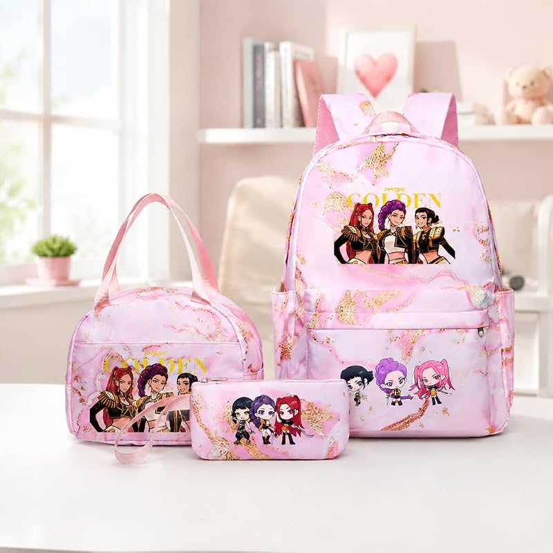 3 in 1 Cartoon Pattern Large-Capacity Backpack Set for Kids
