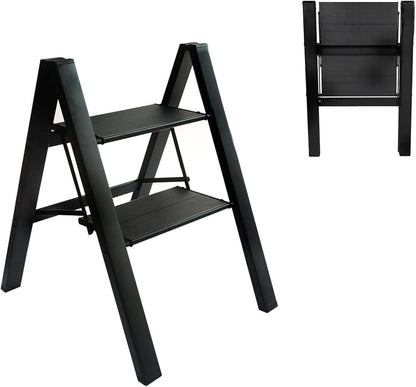 Skiennix Foldable 2-Step Stool - Ultra-Lightweight Design, Wide Pedals & 330lbs Capacity | Ideal for Home & Office Use
