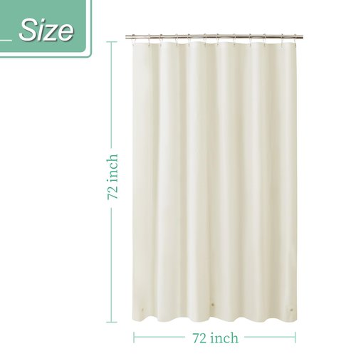 Mrs Awesome Beige Shower Curtain Liner with 3 Magnets, 72x72 Premium Flexible Sturdy Plastic Shower Curtain for Bathroom Lightweight & Waterproof, Beige
