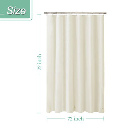 Mrs Awesome Beige Shower Curtain Liner with 3 Magnets, 72x72 Premium Flexible Sturdy Plastic Shower Curtain for Bathroom Lightweight & Waterproof, Beige