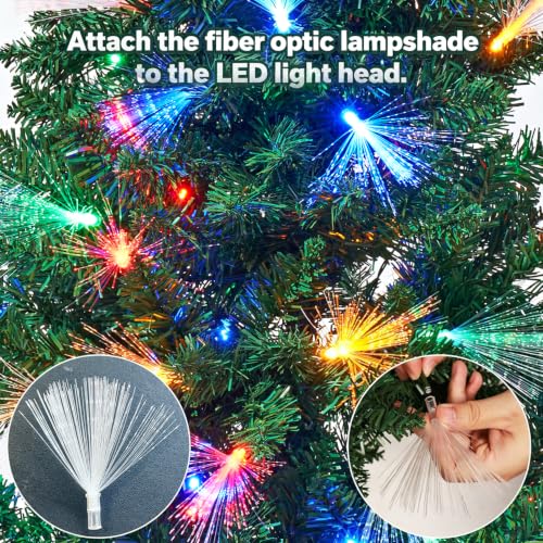 6 FT Pre-Lit Christmas Tree with Fiber Optic Lights, 245 LED Indoor Outdoor