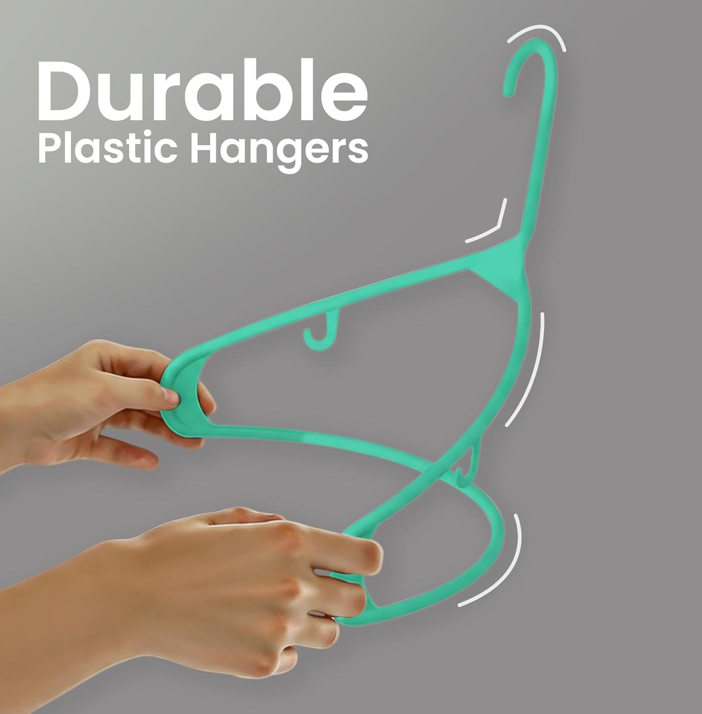 Utopia Home Plastic Hangers 50 Pack - Durable Space-Saving Closet Organizers - Aqua for Shirts, Pants & Coats