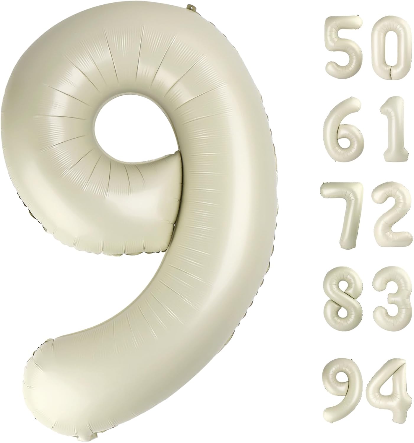 Skiennix Cream 9 Balloon - 40 Inch Giant Birthday Decoration for Boys & Girls | Perfect for 9th, 19th, & 29th Parties