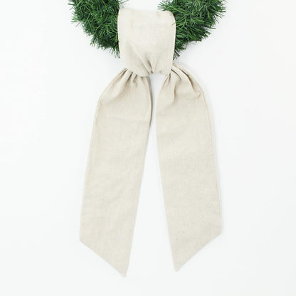 Skiennix 2-Pack Wreath Sash | Decorative Boxwood Sashes for Front Door & Holiday Decor - Linen