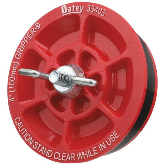 Oatey 33403 4-in. End of Pipe Gripper Mechanical Plug with Galvanized Screw and Wing Nut, 4 Inch, Red