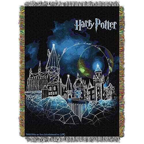 NORTHWEST Harry Potter Woven Tapestry Throw Blanket, 48" x 60", Castle