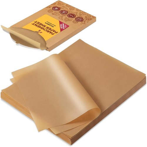 Katbite Parchment Paper - 300 Sheets of Heavy-Duty, Unbleached Non-Stick Baking Paper | 12x16 In for Air Fryer & Grilling