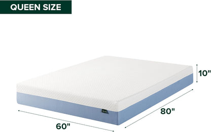 Zinus 10 Inch Queen Memory Foam Mattress - Cooling Comfort, Fiberglass Free, Medium Feel, Safe Materials