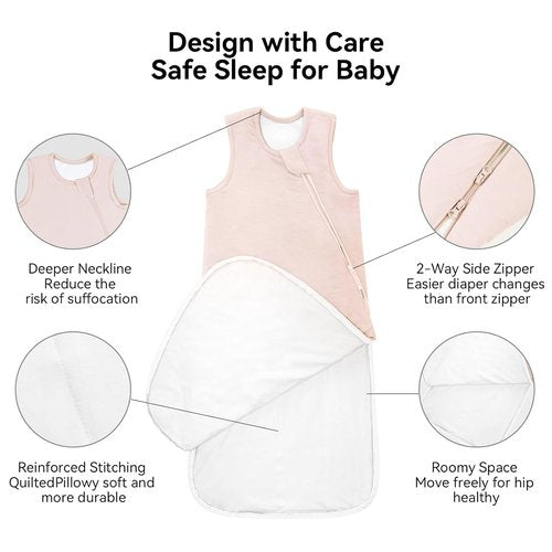 BubblePanda Bamboo Sleep Sack - Soft & Warm Quilted 2.5 Tog for Toddlers 24-36 Months | 2-Way Zipper