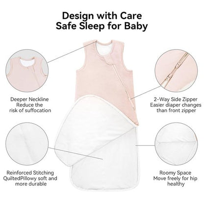 BubblePanda Bamboo Sleep Sack - Soft & Warm Quilted 2.5 Tog for Toddlers 24-36 Months | 2-Way Zipper