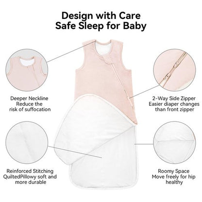 BubblePanda Rayon Made from Bamboo Sleep Sack 6-12 Months 1.0 Tog Soft Toddler Sleeping Sack for Babies 2-Way Zipper Baby Wearable Blanket