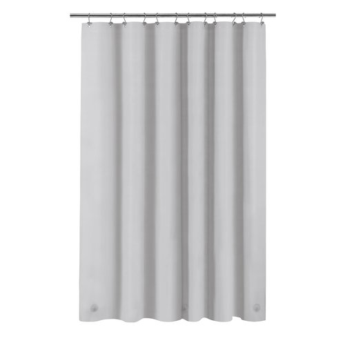 Barossa Design Extra Long Shower Curtain Liner with 3 Magnets - 72" x 84" XL, Waterproof PEVA Lightweight Shower Liner for Bathroom, PVC Free, Metal Grommets - Silver Gray, 72x84