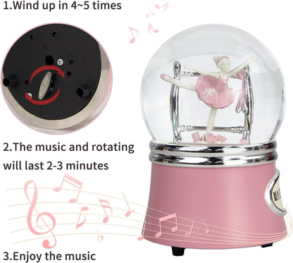 Skiennix Ballerina Snow Globe - Rotating Musical Dance Box | 100MM Plays Fur Elise - Perfect Gift for Dancers