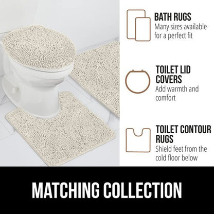 GORILLA GRIP Bath Rug Mat 70x24, Soft Absorbent Chenille, Quick Dry Microfiber Mats, Rubber Backing Washable Shower Floor Rugs, Bathmat Runner, US Designed Bathroom Home Decor Accessories Ivory Cream