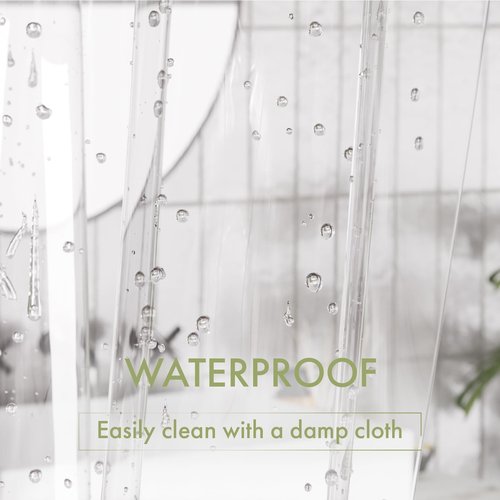 AmazerBath Shower Curtain Liner, 48x72 Clear Shower Curtain Liner, Waterproof Plastic Shower Liner, Cute Lightweight PEVA Shower Curtain for Bathroom with 2 Magnets and 8 Rustproof Metal Grommets