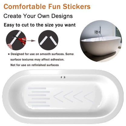 V-TOP 30 PCS Non Slip Shower Stickers, Safety Shower Non Slip Adhesive Strips Treads for Bathroom Floor Tub Stairs Ladders Pools Boats, Bathtub Appliques for Adults & Kids with Scraper (Clear)