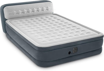 Intex Dura-Beam Deluxe Queen Air Mattress - 18-Inch Height with Built-in Pump & Plush Headboard | 2 Pack