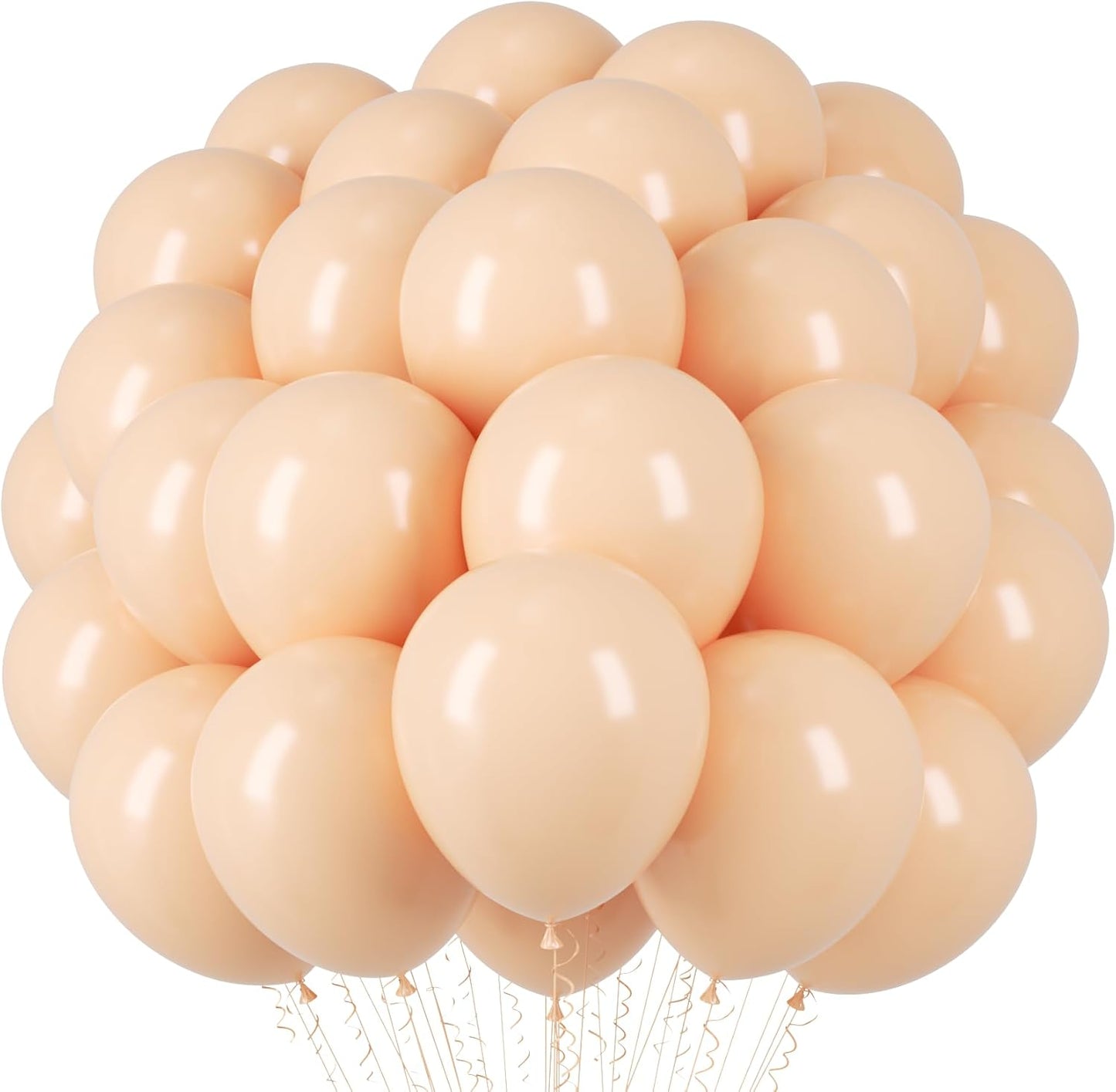 Voircoloria Blush Balloons - 66 Pack 12-Inch Nude Latex Balloons for Weddings, Graduations & Parties